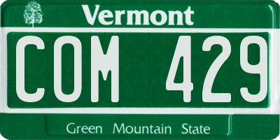 VT license plate COM429