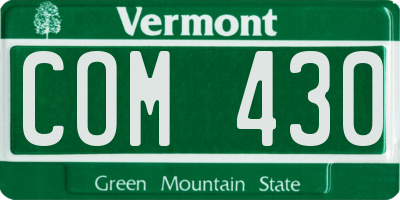 VT license plate COM430