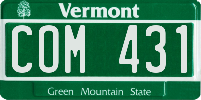 VT license plate COM431