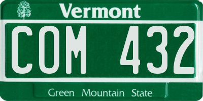 VT license plate COM432