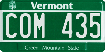 VT license plate COM435