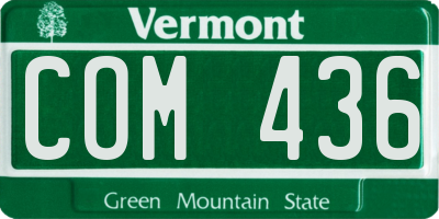 VT license plate COM436