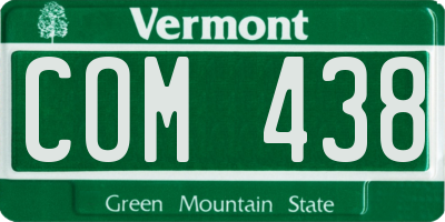 VT license plate COM438