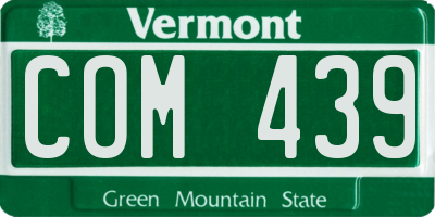 VT license plate COM439