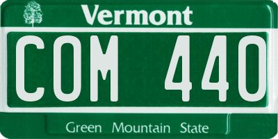 VT license plate COM440