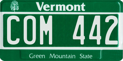 VT license plate COM442