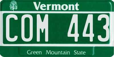 VT license plate COM443