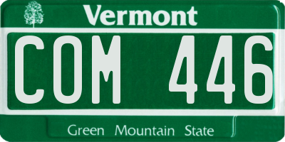 VT license plate COM446