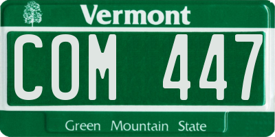 VT license plate COM447