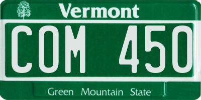 VT license plate COM450