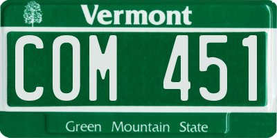 VT license plate COM451