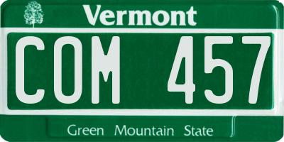 VT license plate COM457