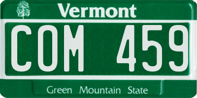 VT license plate COM459