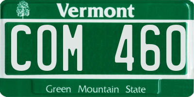 VT license plate COM460