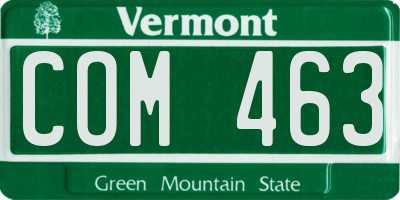 VT license plate COM463
