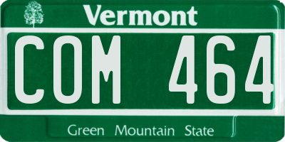 VT license plate COM464