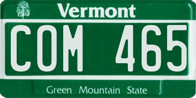 VT license plate COM465
