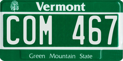 VT license plate COM467