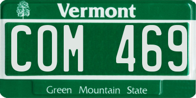 VT license plate COM469
