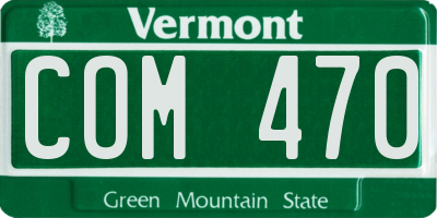 VT license plate COM470