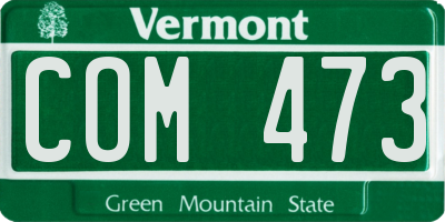 VT license plate COM473
