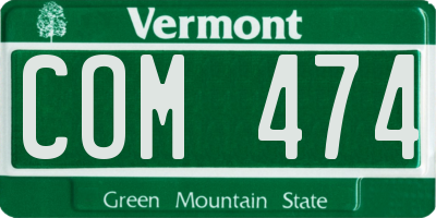 VT license plate COM474