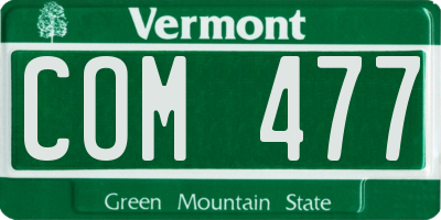 VT license plate COM477