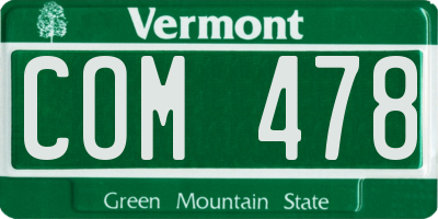 VT license plate COM478