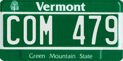 VT license plate COM479
