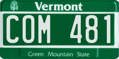 VT license plate COM481