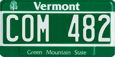 VT license plate COM482
