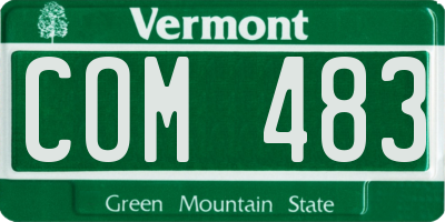 VT license plate COM483