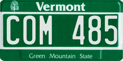 VT license plate COM485
