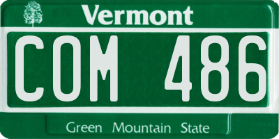 VT license plate COM486