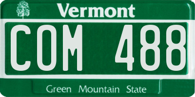 VT license plate COM488