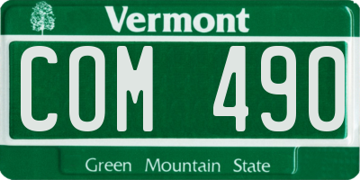 VT license plate COM490