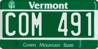 VT license plate COM491