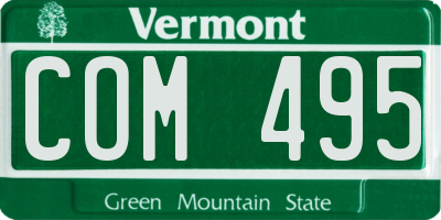 VT license plate COM495
