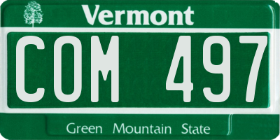 VT license plate COM497