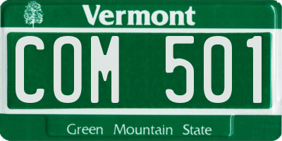 VT license plate COM501
