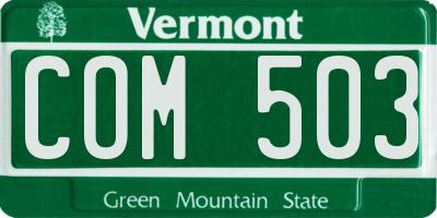 VT license plate COM503
