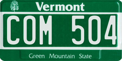 VT license plate COM504