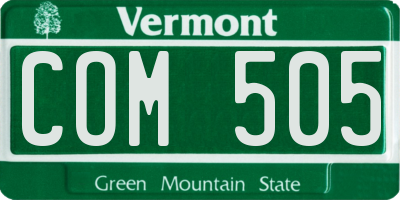 VT license plate COM505