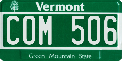 VT license plate COM506