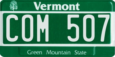 VT license plate COM507
