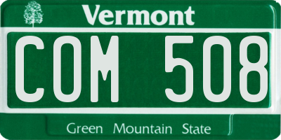 VT license plate COM508