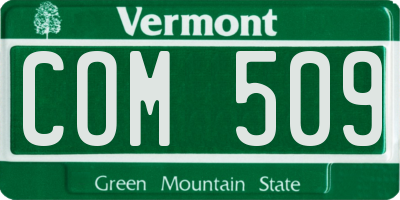 VT license plate COM509