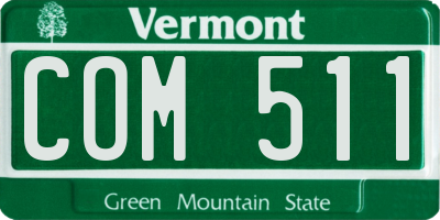 VT license plate COM511