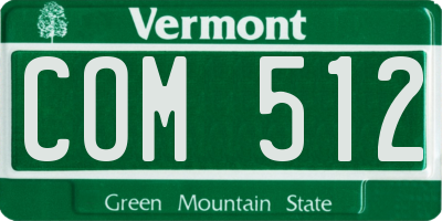 VT license plate COM512