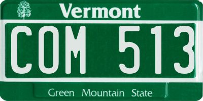 VT license plate COM513